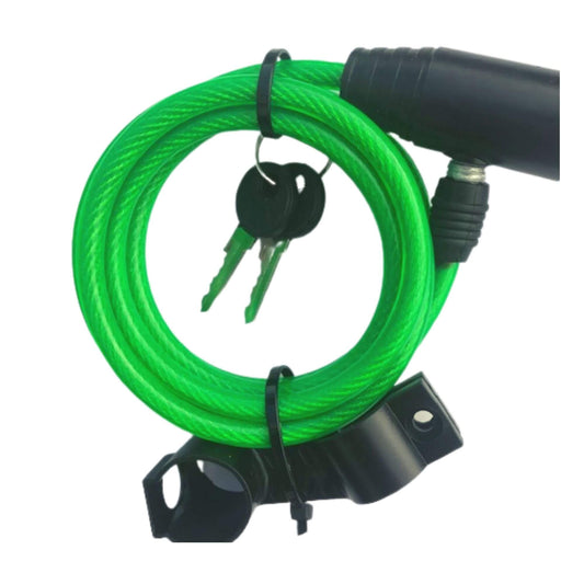 Bike lock with key - green color