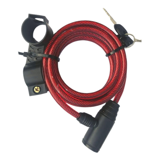 Bike lock with key - red color
