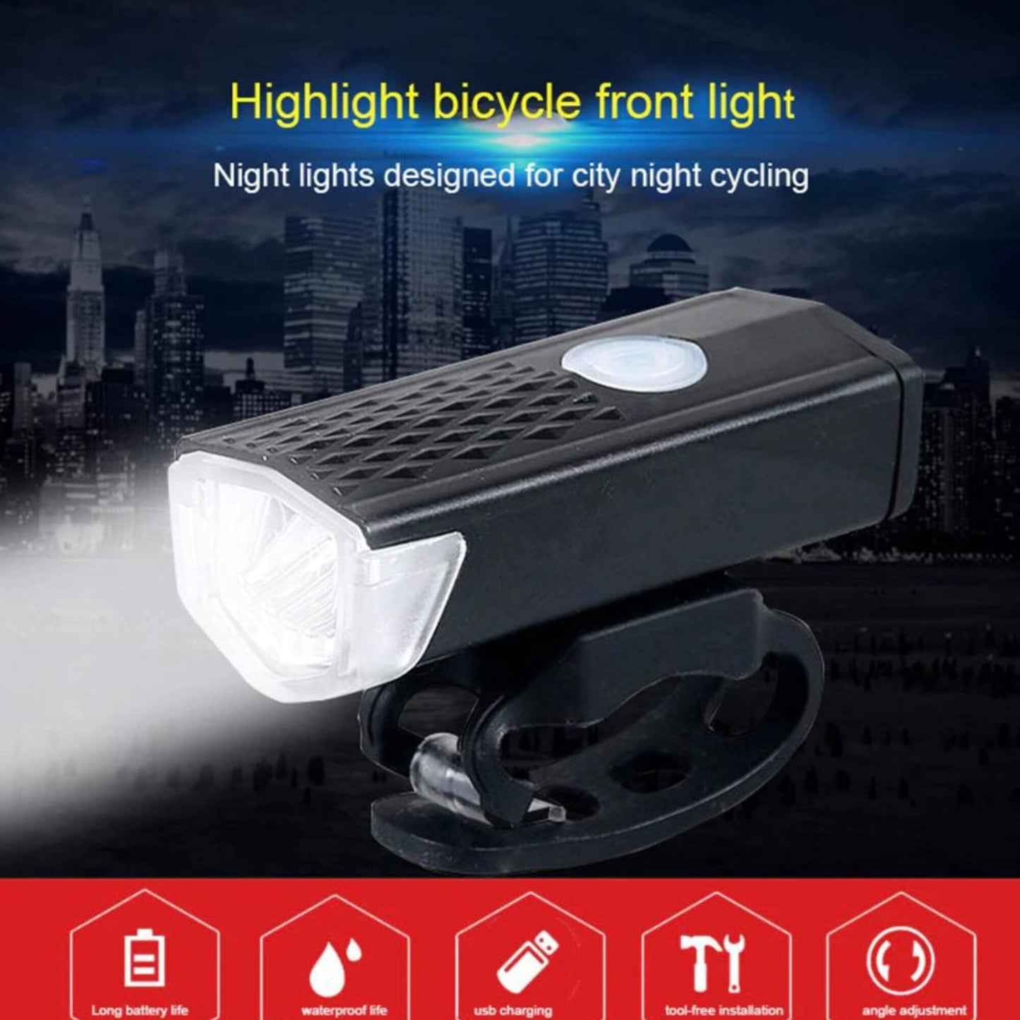 Front Bicycle light with bright light